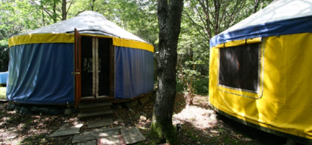 Yurts for housing at IMA